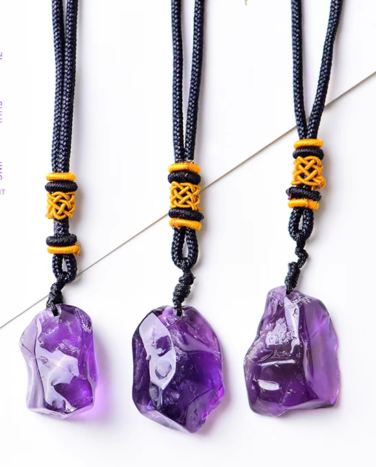 天然薰衣草高贵紫气东来锁骨链男女款