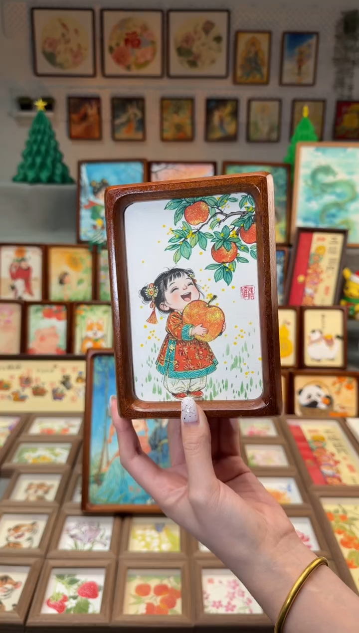 国画开****?苹果女孩 手绘国画6