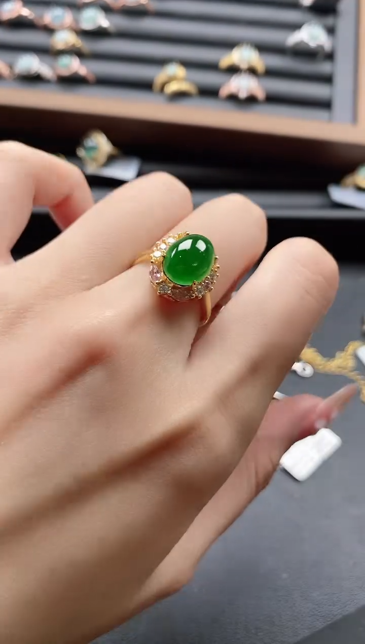 【闪购商品】翡翠戒指银S925镶嵌15151