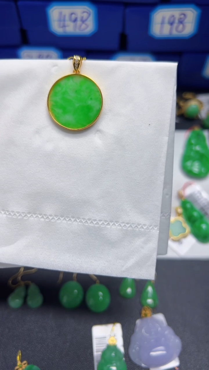 【闪购商品】翡翠颈饰银S925镶嵌Y缅料A货/支持复检/一件