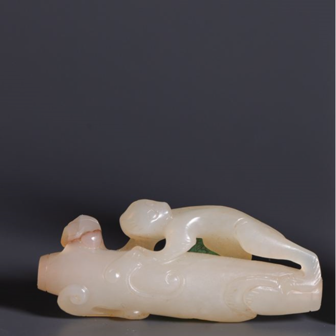 明代和田玉灵猴玉珒-CS