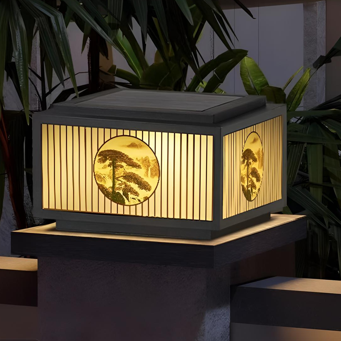 不锈钢简约户外太阳能柱头灯柱顶灯大门防水灯大门太阳能灯围墙灯