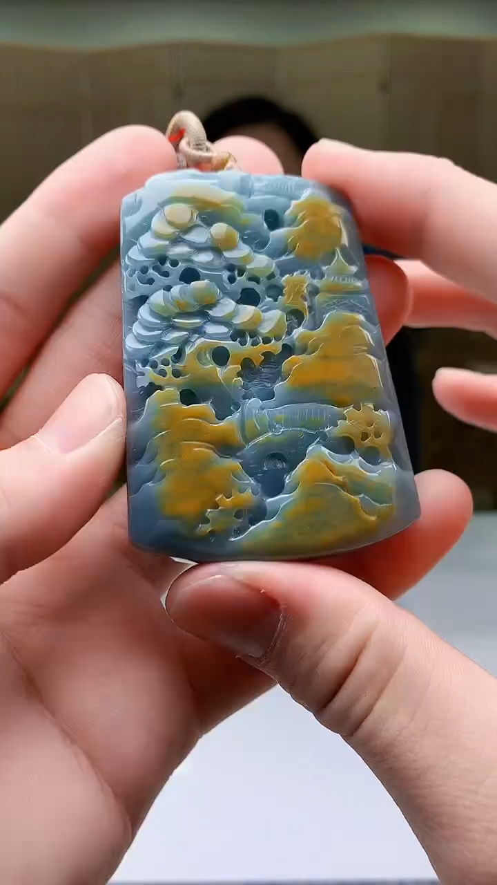 【闪购商品】定制翡翠未镶嵌4852bb-毛货挂件13