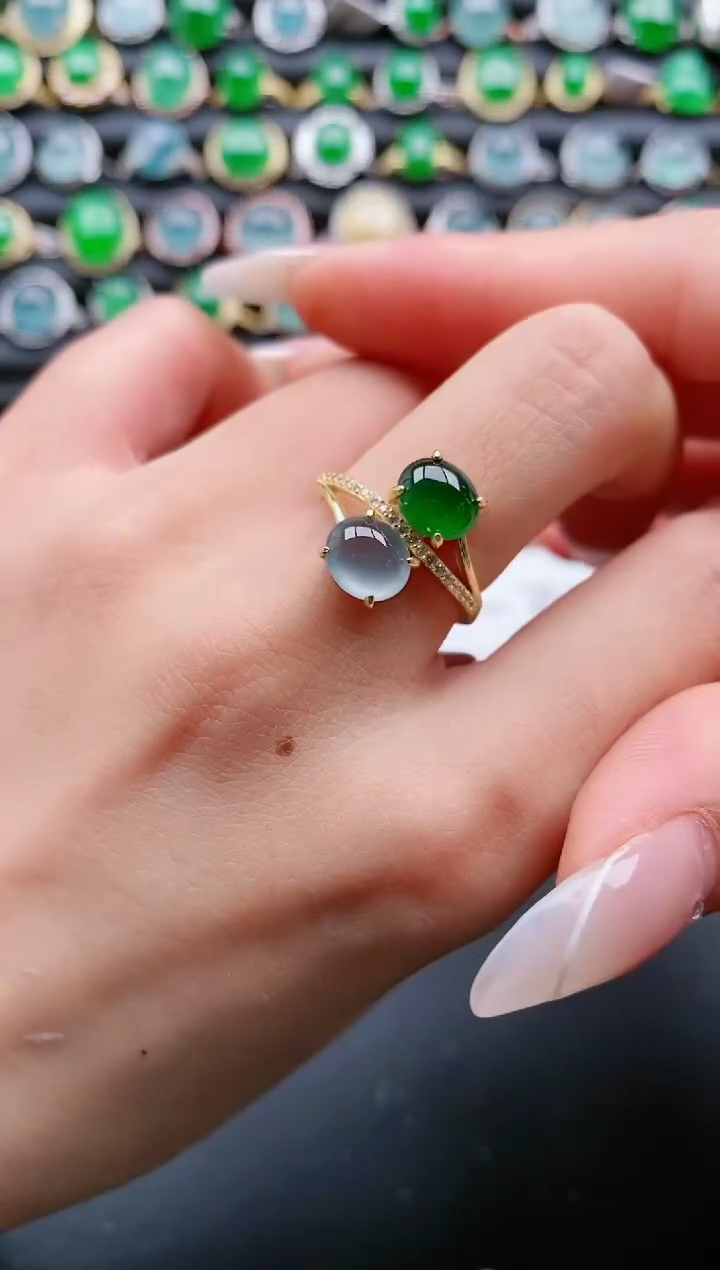 【闪购商品】翡翠戒指银S925镶嵌1111111