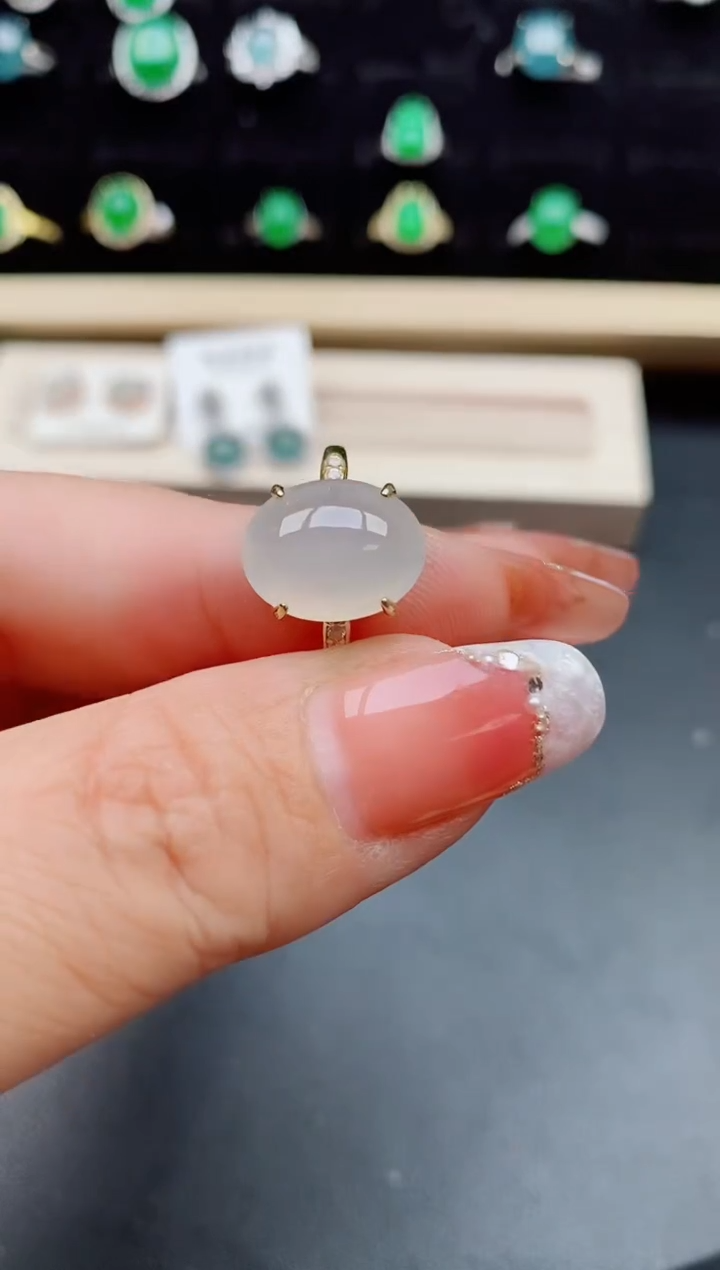 【闪购商品】翡翠戒指银S925镶嵌321312