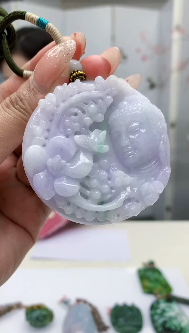 【闪购商品】定制翡翠未镶嵌4852MM-毛货挂件9
