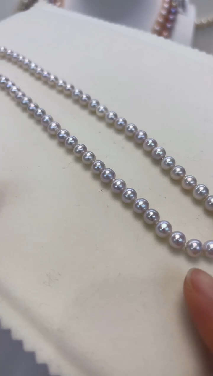 【闪购商品】淡水珍珠颈饰银S925镶嵌6mm左右无核彩珠项链