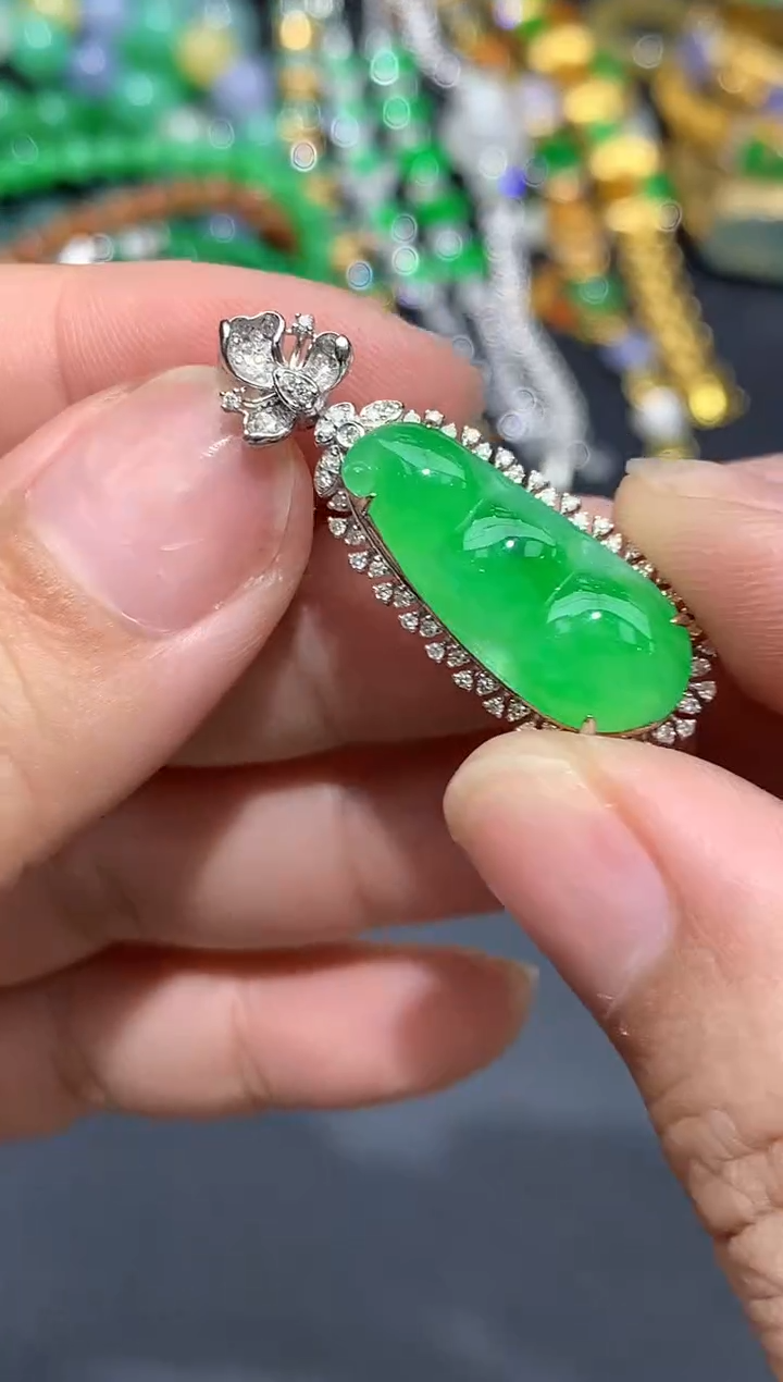 翡翠18K金镶嵌颈饰547-春日珠宝