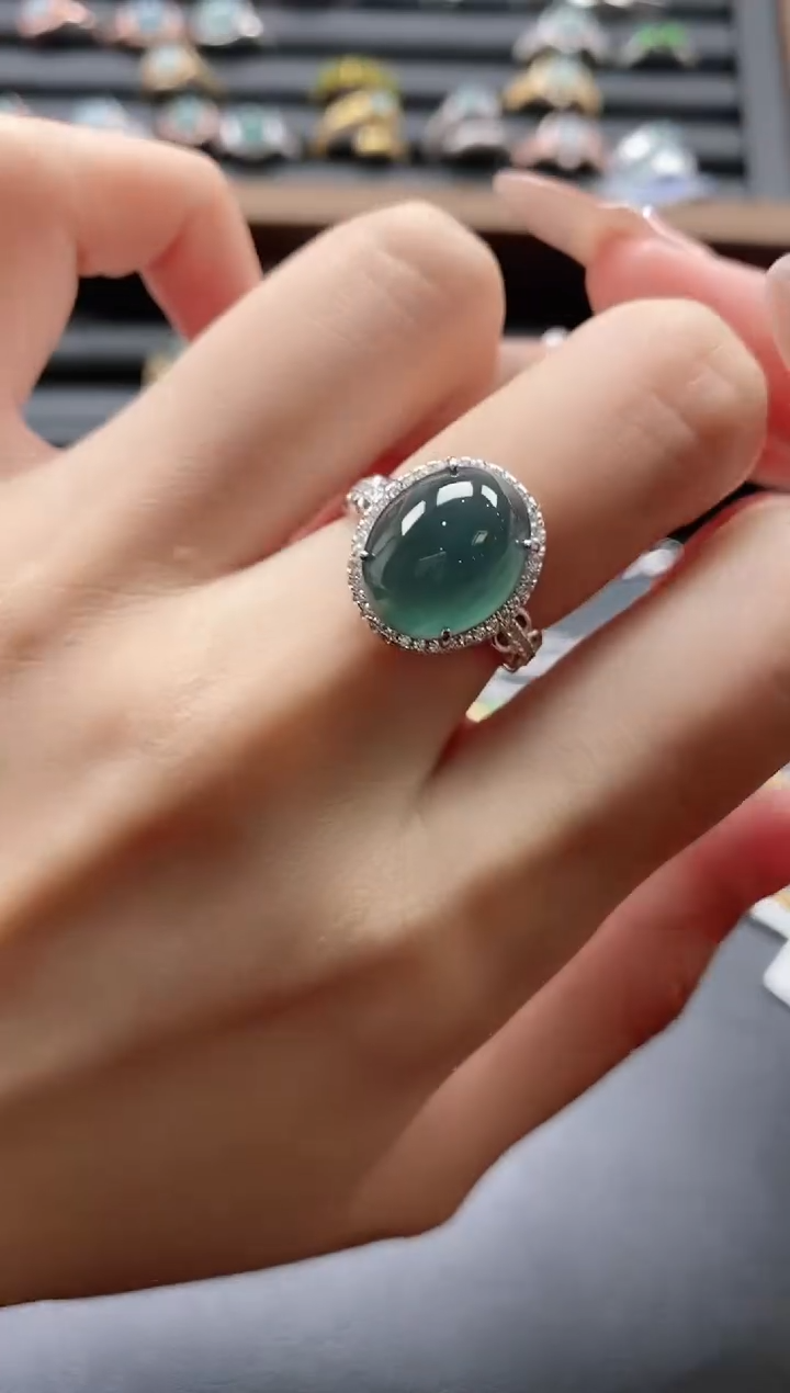【闪购商品】翡翠戒指银S925镶嵌51151