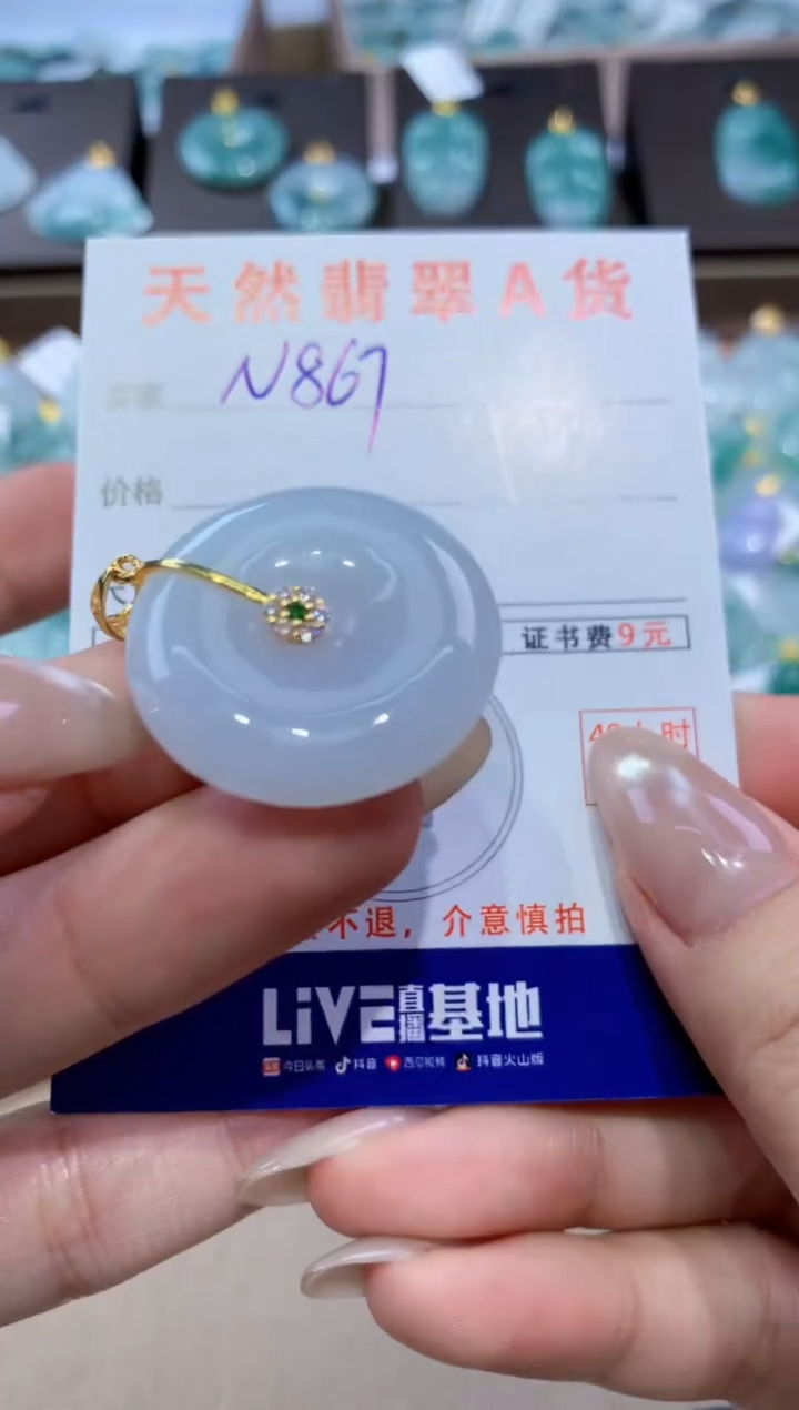 颈饰未镶嵌翡翠天然缅甸翡翠A货挂件 