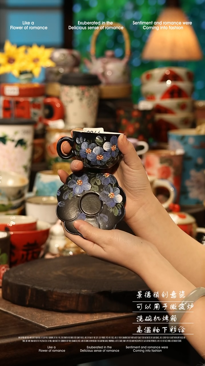 陶瓷景德镇高温釉下彩手工手绘款式@A0946@