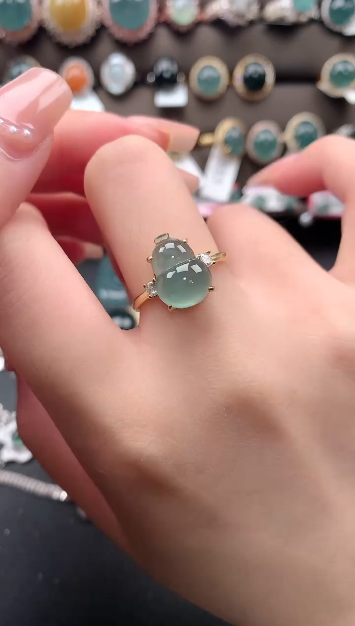 【闪购商品】翡翠戒指银S925镶嵌52141