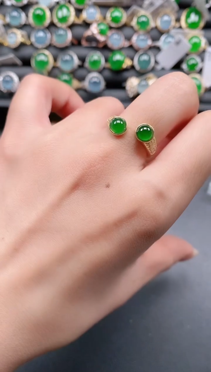 银S925镶嵌戒指翡翠11111111