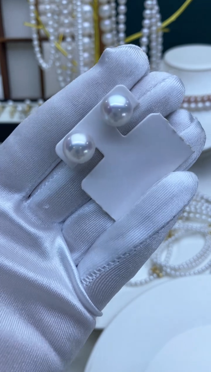 【闪购商品】淡水珍珠耳钉银S925镶嵌11-12