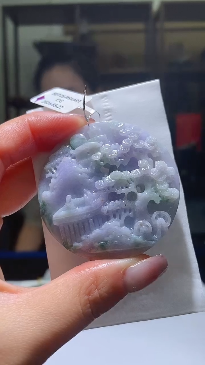 【闪购商品】定制翡翠未镶嵌35/0213/W/发其一件/山水