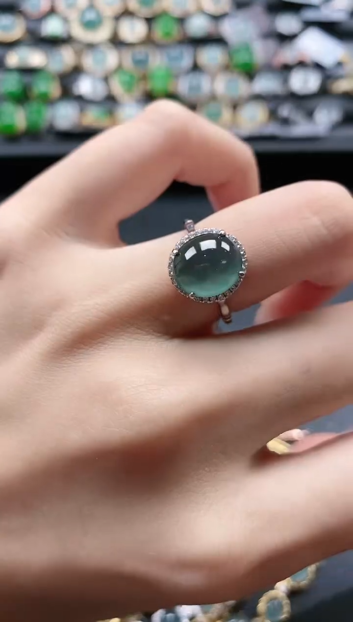 【闪购商品】翡翠戒指银S925镶嵌51511