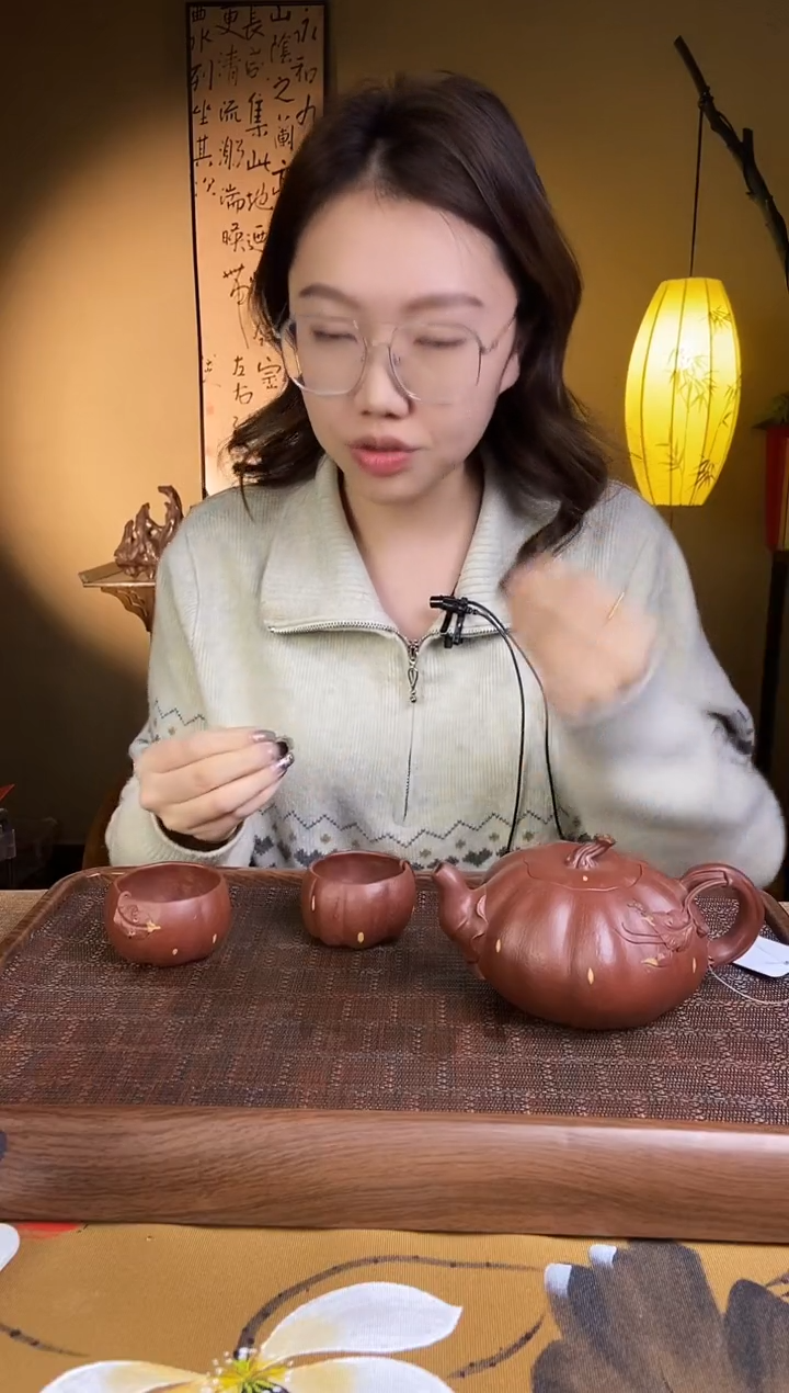 【闪购商品】紫砂茶壶底槽清仿生器南瓜套组两杯