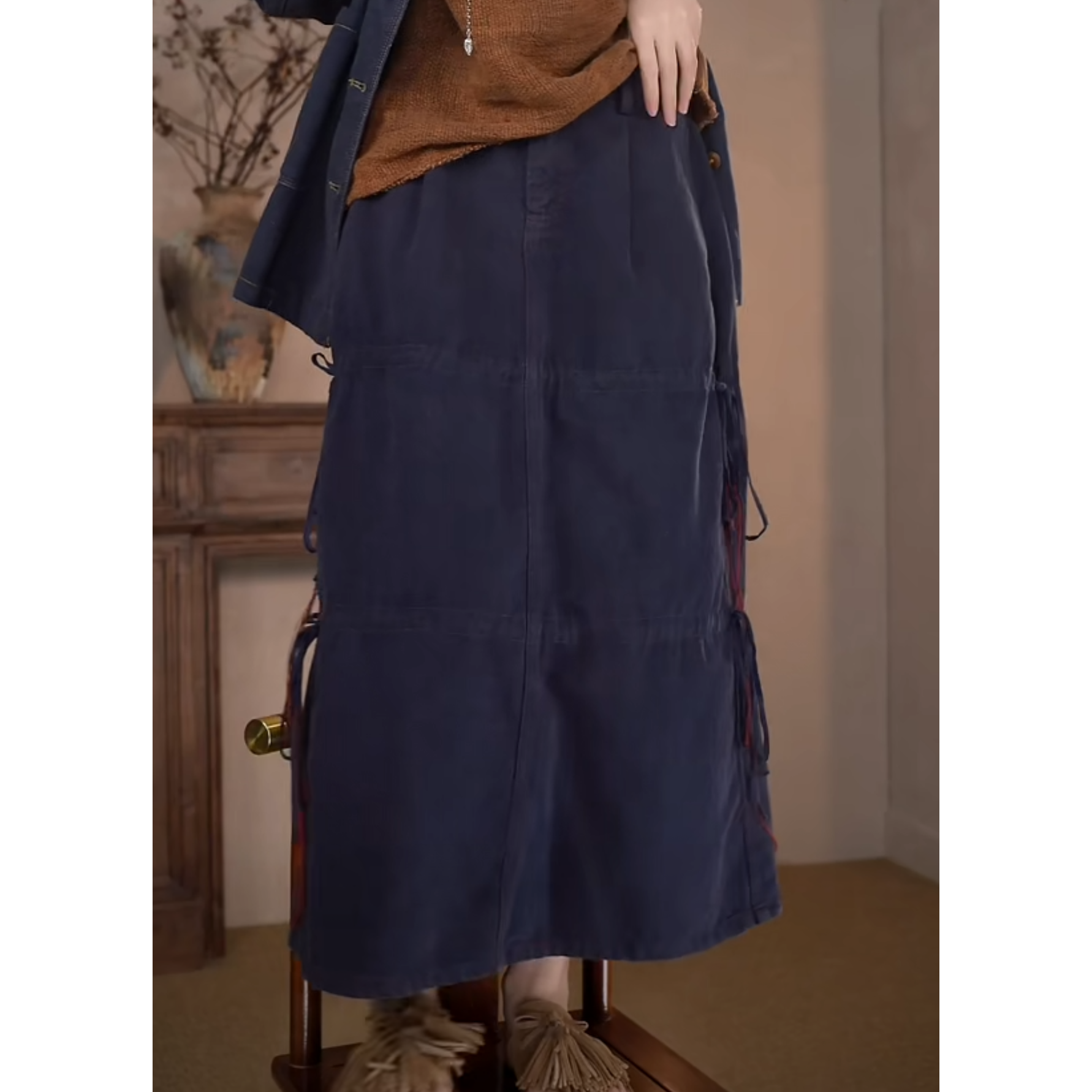 （裙长84腰围68）纯棉牛仔裙250916