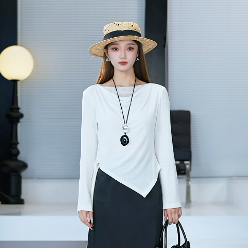 晨露/重生150小个子春季新品打底女上衣网纱长袖百搭时尚性感