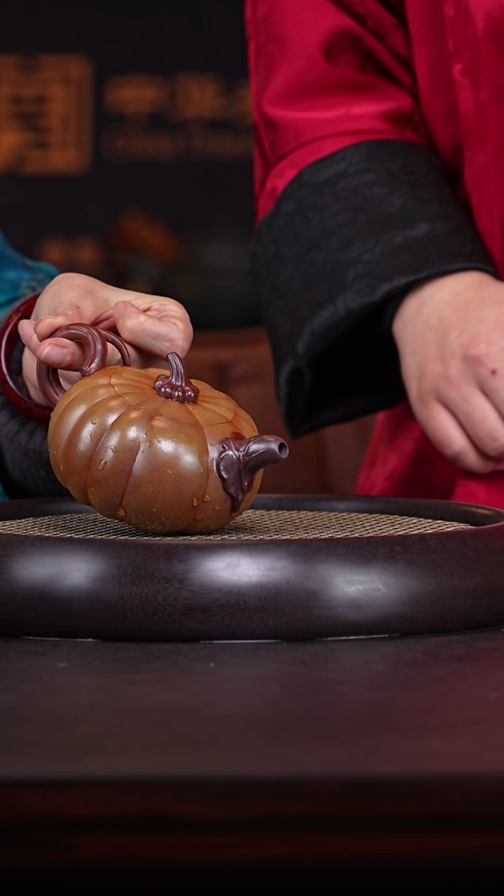 【闪购商品】紫砂茶壶杨建英31-54 红金砂南瓜