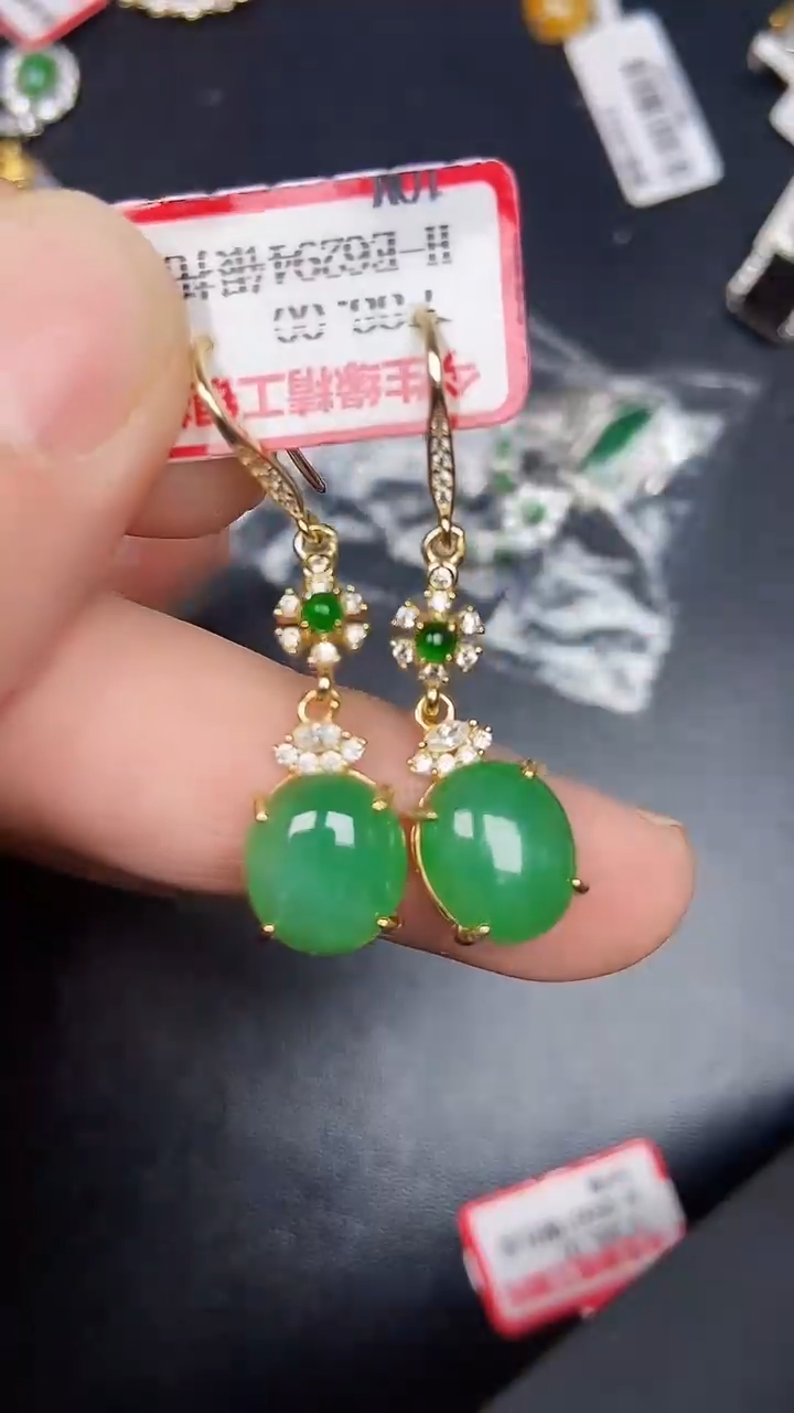 银S925镶嵌戒指翡翠3890