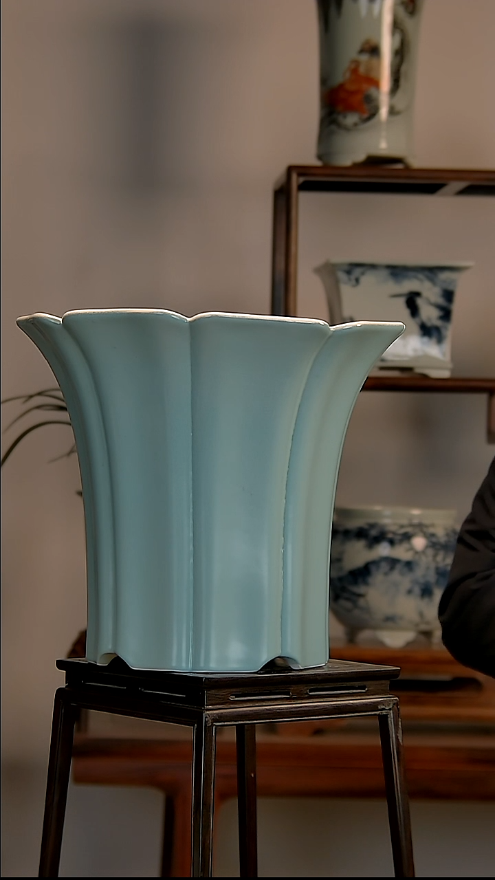 奇****3景德镇陶瓷手工花盆