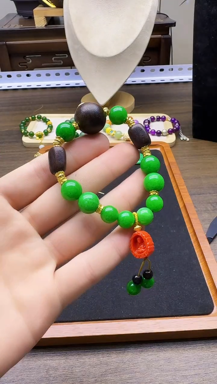 14K金镶嵌手链翡翠S88