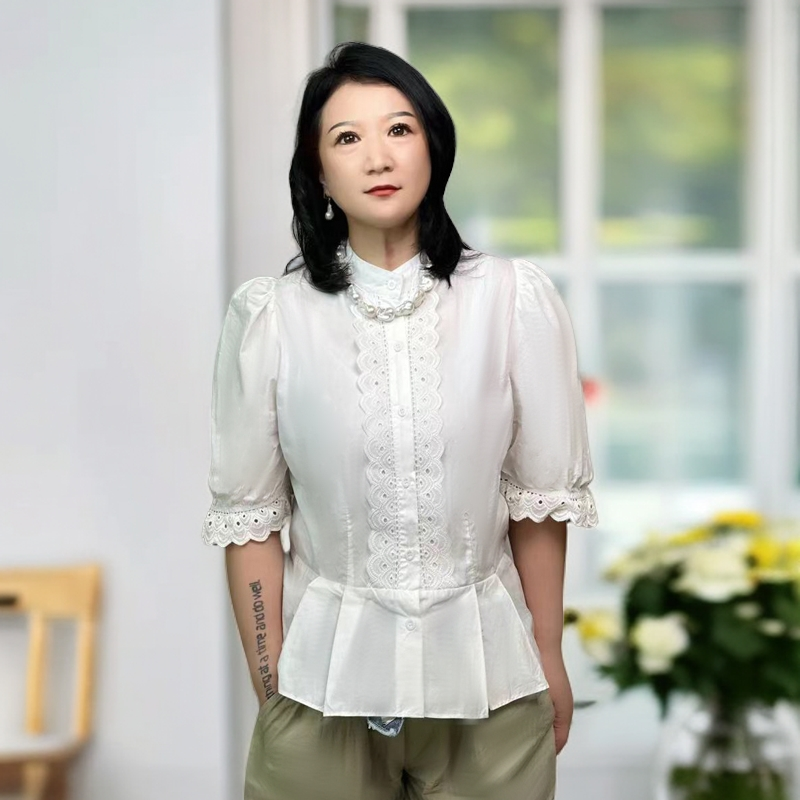 【黛姐专属】721-760气质镂空时尚小众提花衬衫