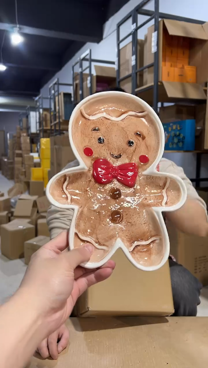 【闪购商品】杯陶瓷姜饼人全身盘2件套