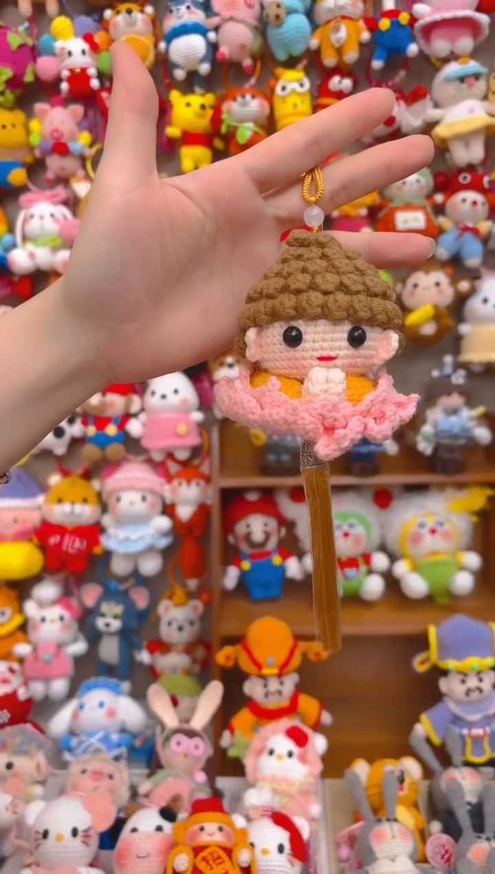 纯手工制作毛线钩织成品佛小伴