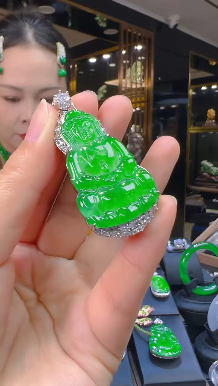 翡翠银S925镶嵌吊坠(赠链)069（多样性发其一）