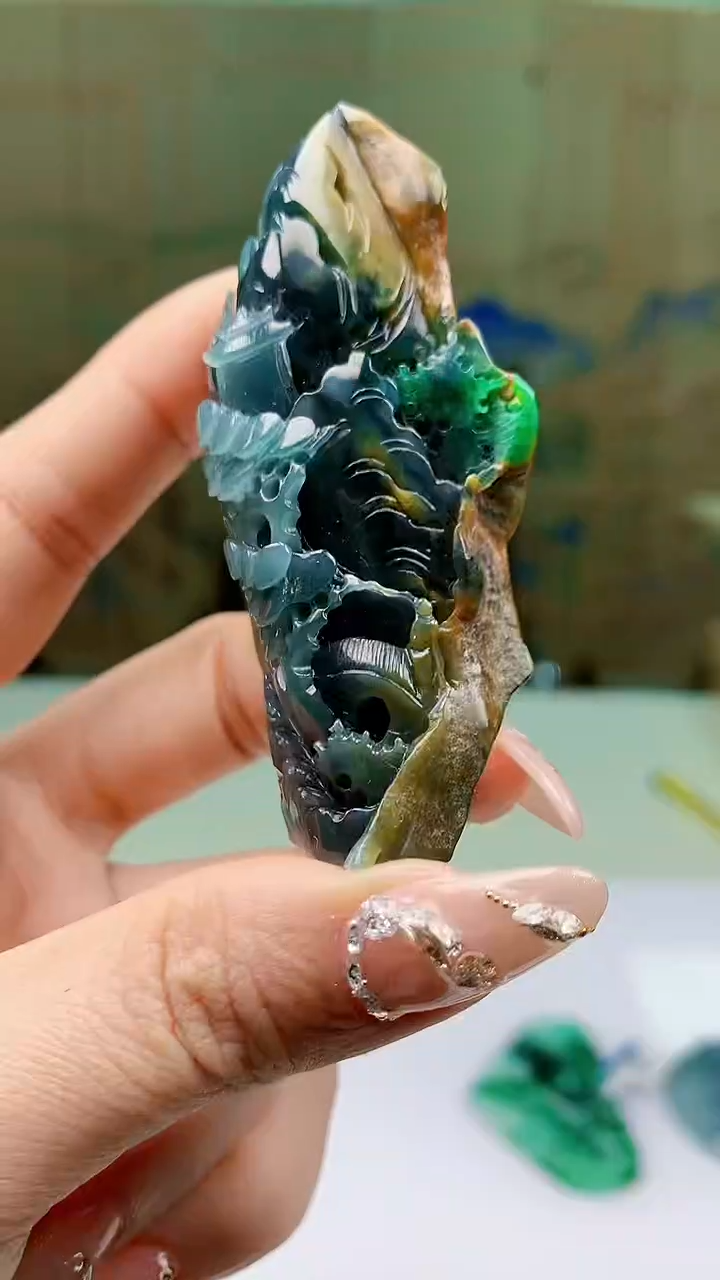 【闪购商品】定制翡翠未镶嵌1502ty-毛货挂件113