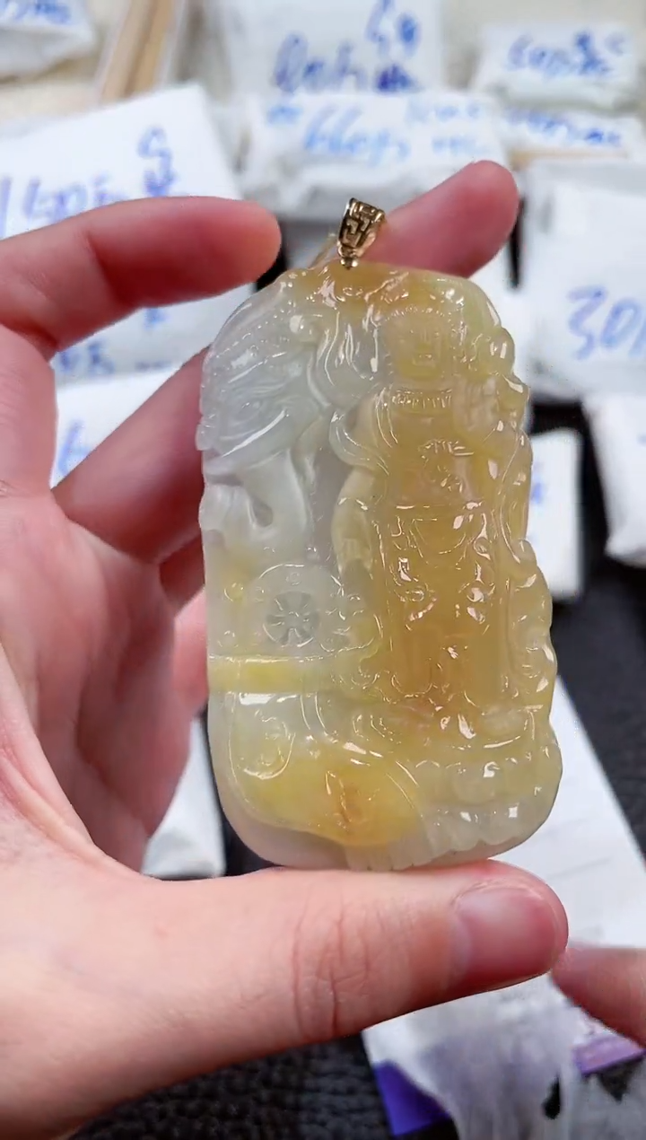 【闪购商品】翡翠颈饰18K金镶嵌00006634普贤