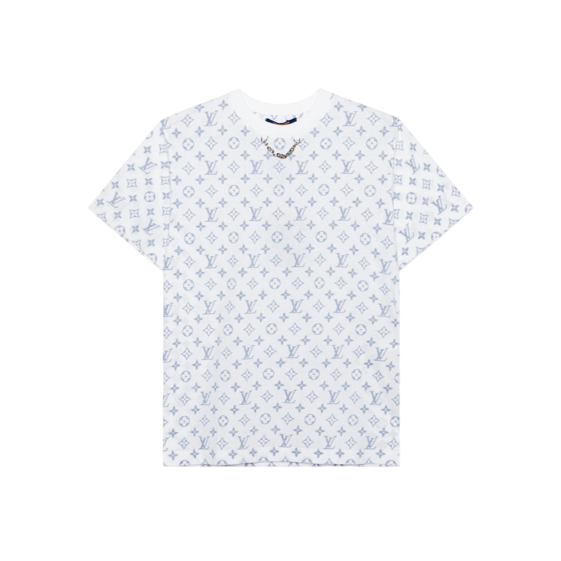 全新未使用 LouisVuitton/路易威登 领口链条老花短袖T恤男女同款