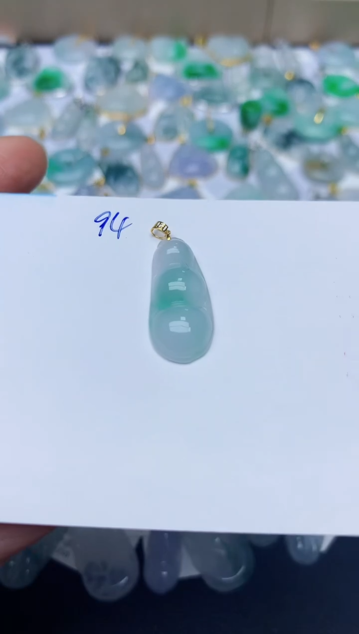 【闪购商品】翡翠颈饰18K金镶嵌天然翡翠A货   