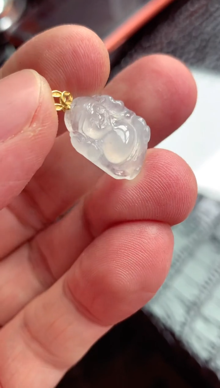 【闪购商品】翡翠颈饰18K金镶嵌财神