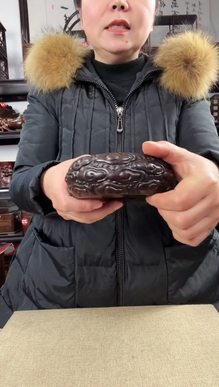 木大云纹圆老李红木工艺品