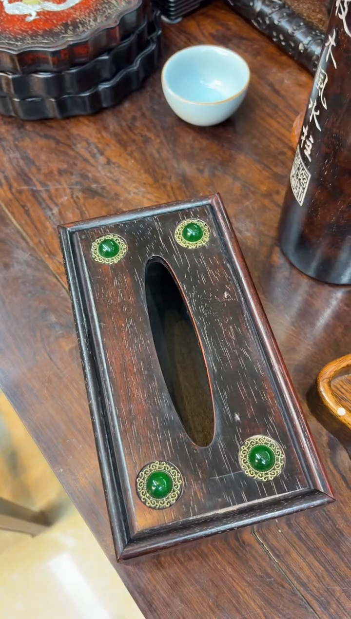 小叶紫檀纸巾盒木