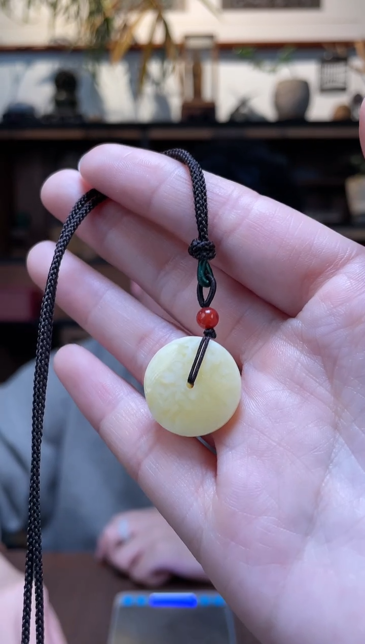 【闪购商品】蜜蜡裸石未镶嵌蜜蜡平安扣吊坠YN多样性发一