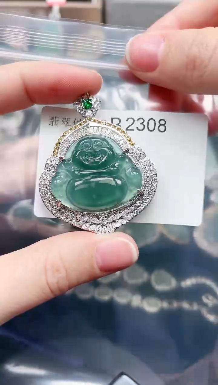 【闪购商品】翡翠颈饰未镶嵌2308赠皮绳