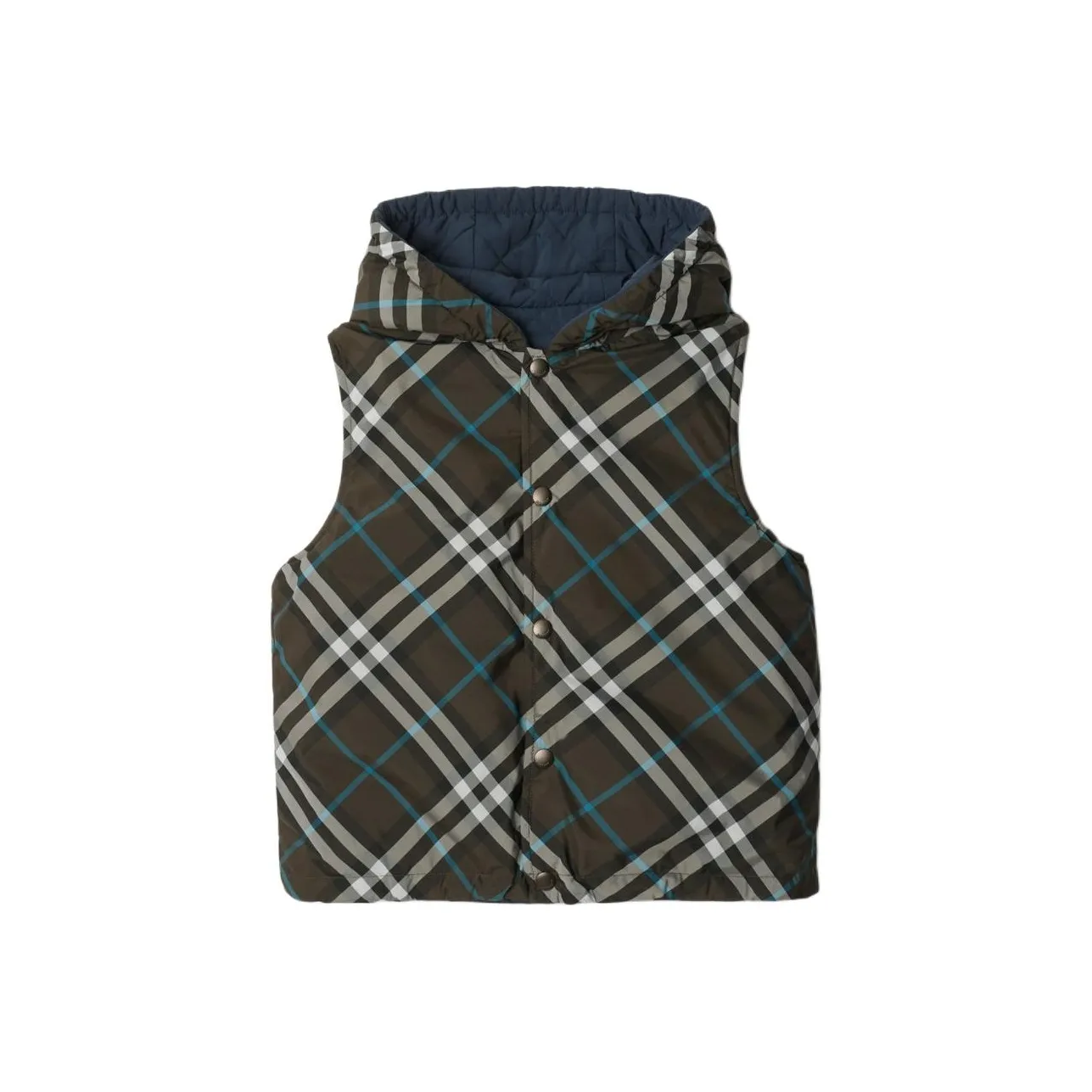 未使用 BURBERRY/博柏利 马甲 菱形格棉服休闲连帽 儿童款