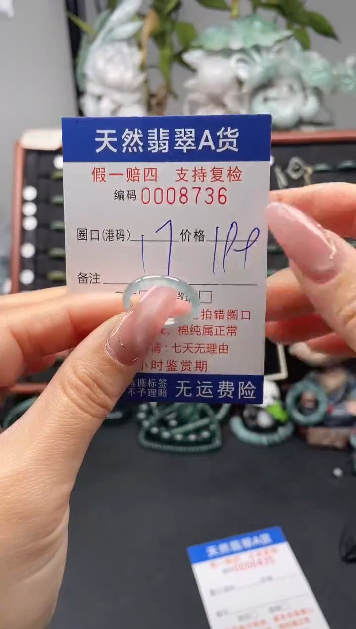 未镶嵌戒指翡翠17*8736