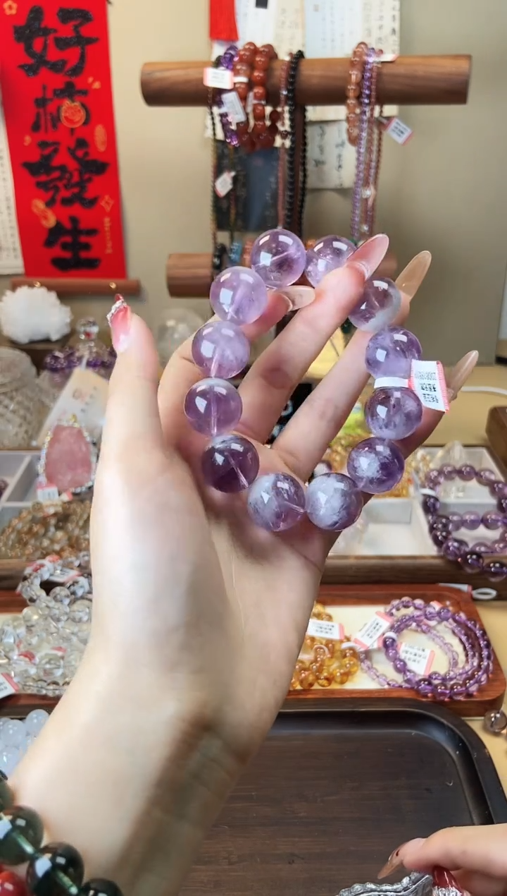 【闪购商品】水晶手串未镶嵌19mm紫兔毛