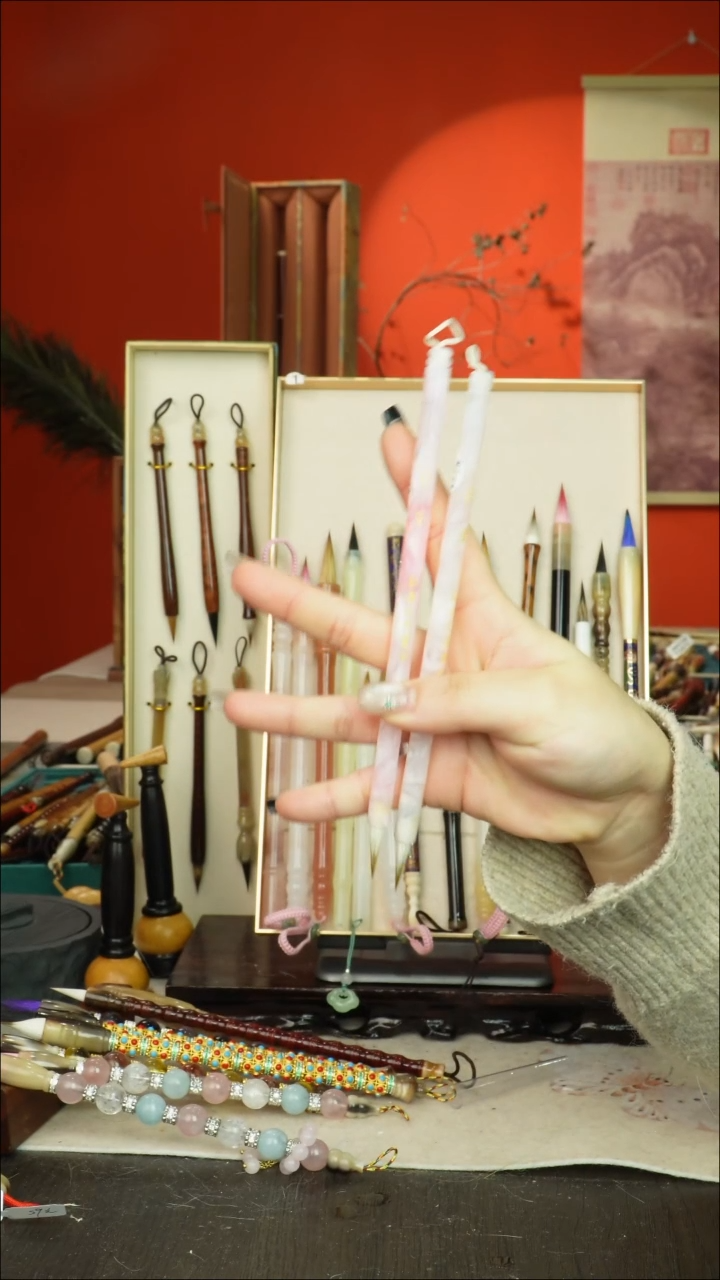 268号闪孤品高货毛笔链接 清水试笔 蘸墨不退