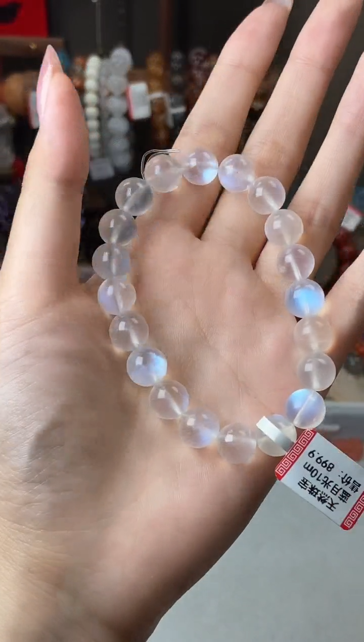 手链未镶嵌月光石10mm蓝月光