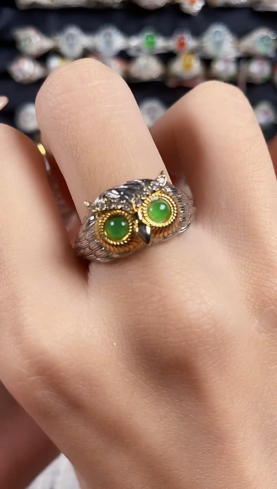 银S925镶嵌戒指翡翠天然A货翡翠10