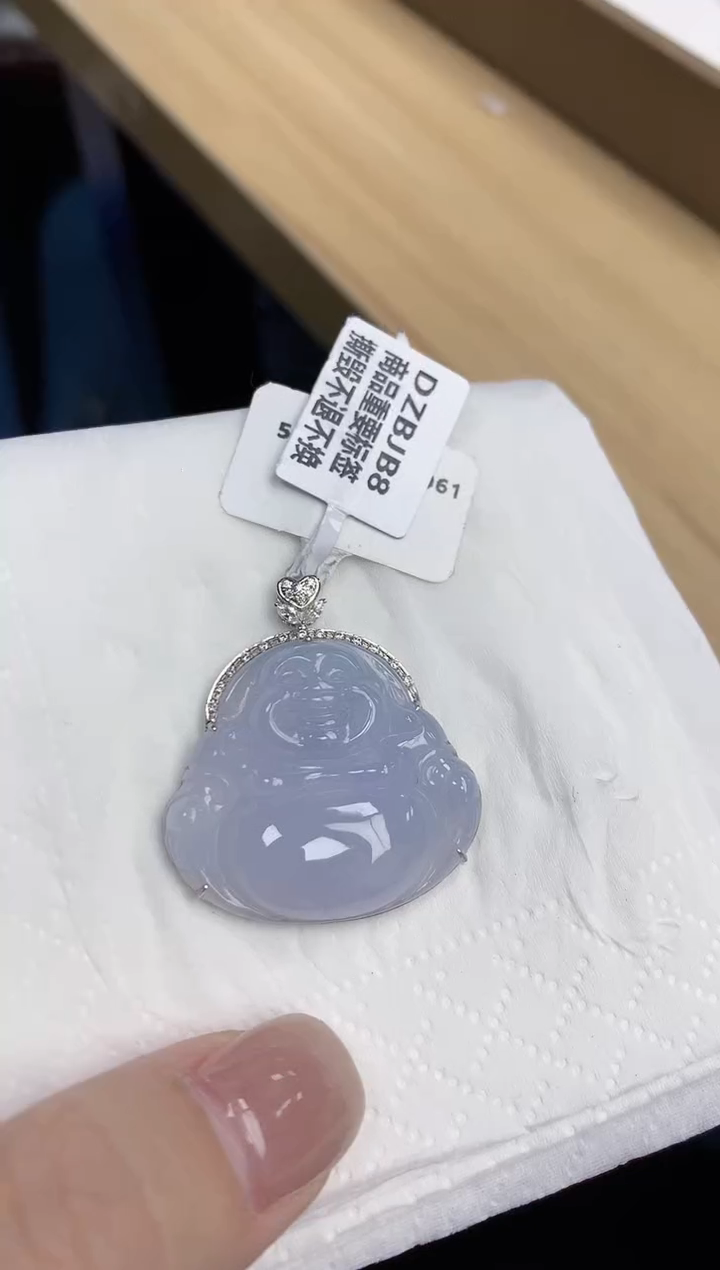 【闪购商品】翡翠颈饰18K金镶嵌天然缅甸翡翠A货