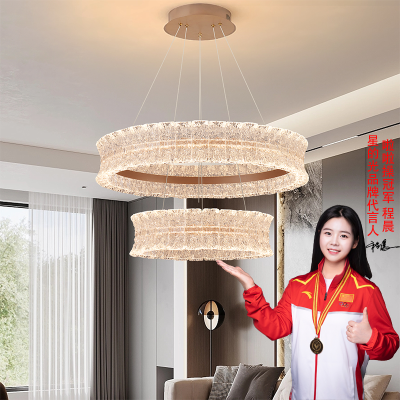 天鹅湖吊灯意式极简轻奢水晶高极感吊灯现代简约卧室灯客厅餐厅