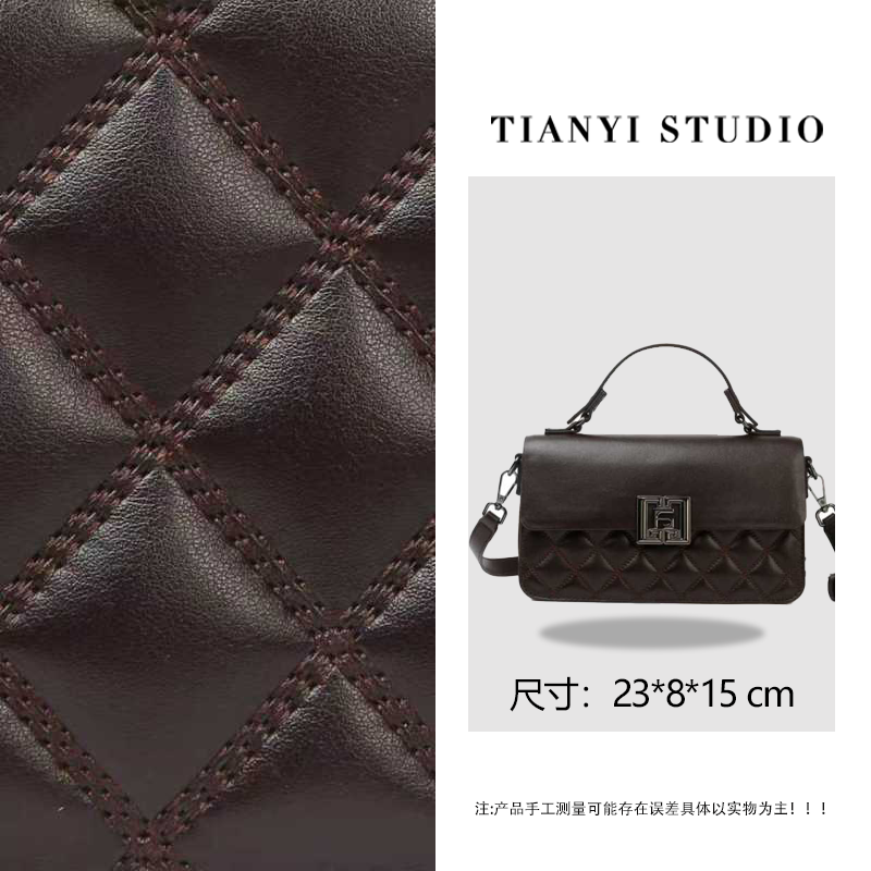 【天一甄选】BF-66725-咖啡色 轻奢小众设计感时尚斜挎女包