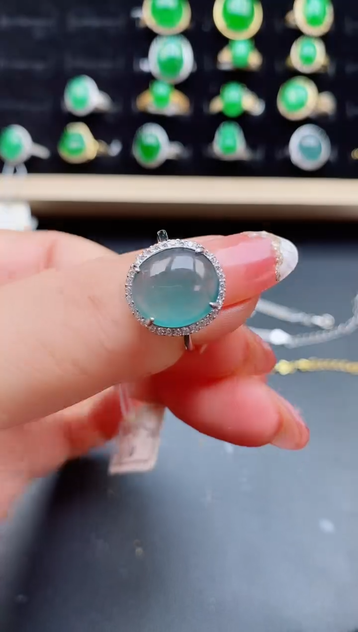 【闪购商品】翡翠戒指银S925镶嵌0012121